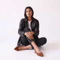 ALBA Cognac — Brown Knit Slingback Flats