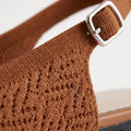 ALBA Cognac — Brown Knit Slingback Flats