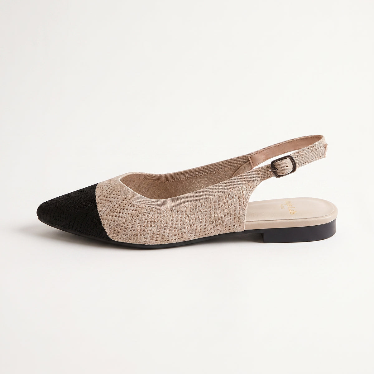 ALBA Contraste — Two-Tone Knit Slingback Flats