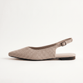 ALBA Dune — Neutral Knit Slingback Flats