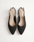 ALBA Minuit — Black Knit Slingback Flats