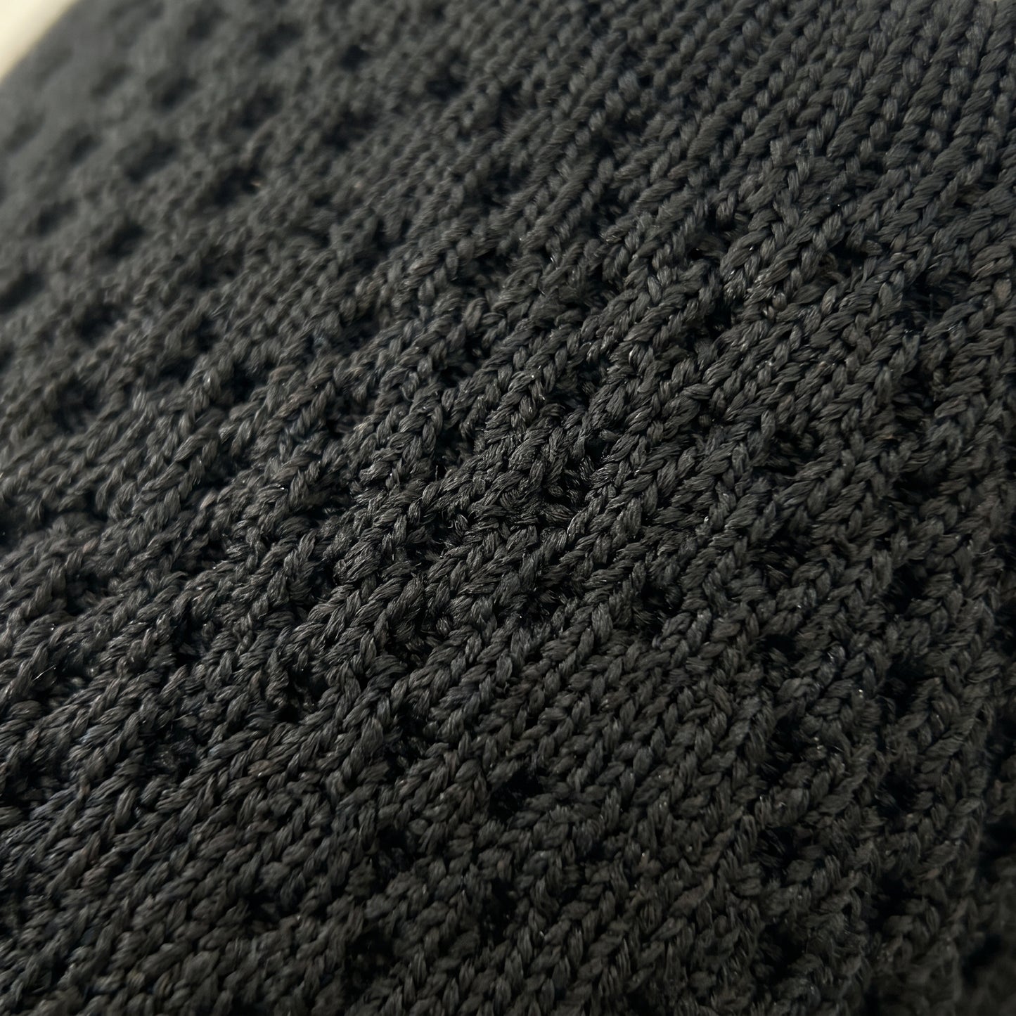 Close-up of the breathable stretch knit upper on ALBA Minuit slingback flats.
