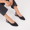 ALBA Minuit — Black Knit Slingback Flats