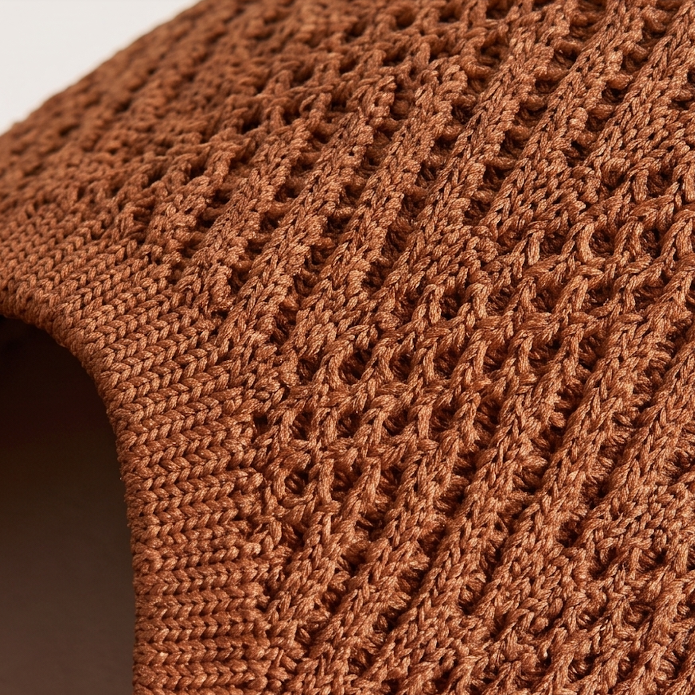 ALBA Cognac — Woven Knit Slingback Flats, macro knit detail