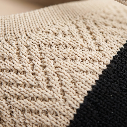 ALBA Contraste — Two-Tone Knit Slingback Flats, macro knit detail