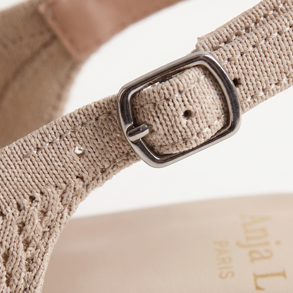 ALBA Contraste — Two-Tone Knit Slingback Flats, slingback strap detail