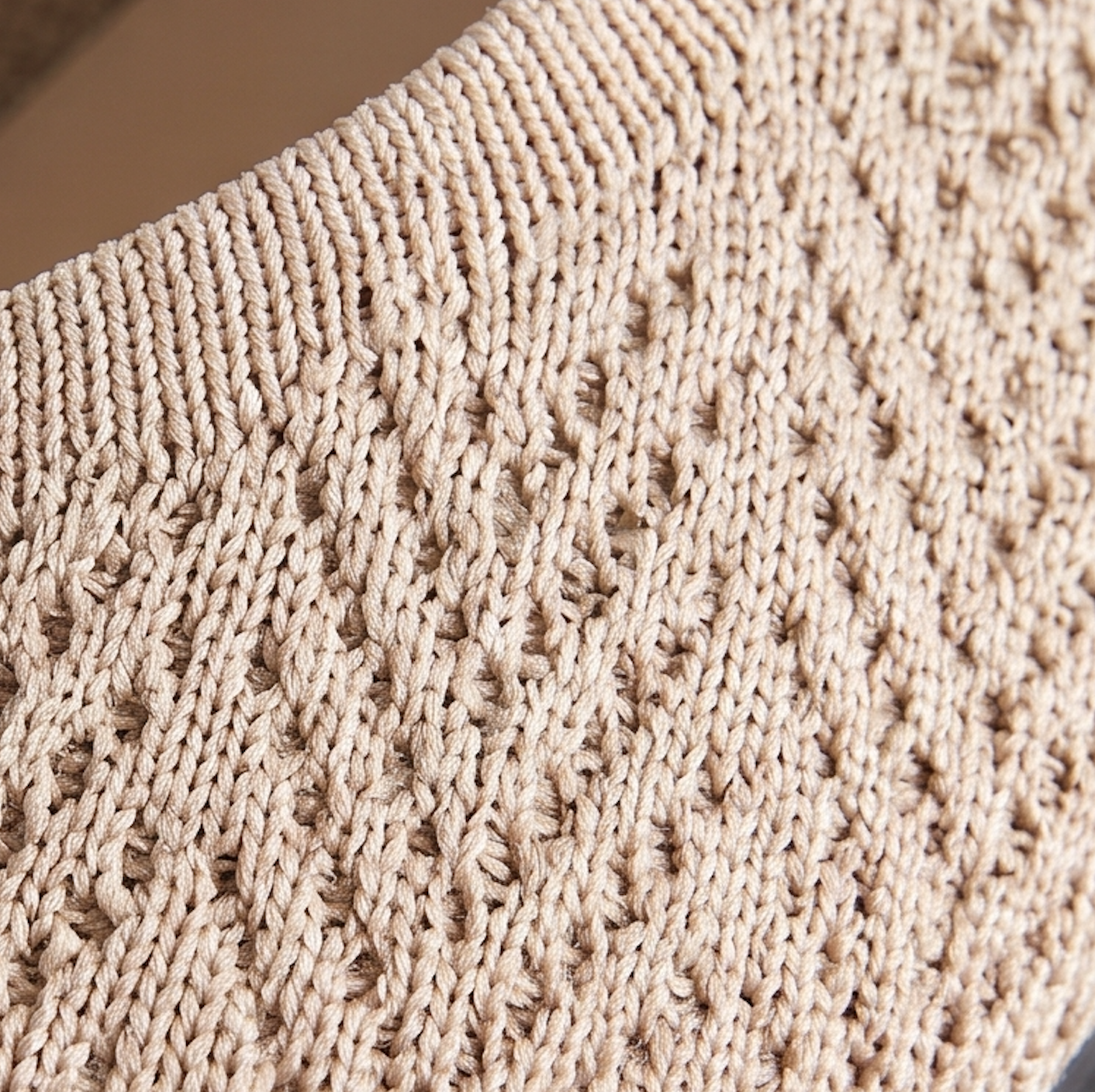 ALBA Dune — Neutral Knit Slingback Flats, macro knit detail